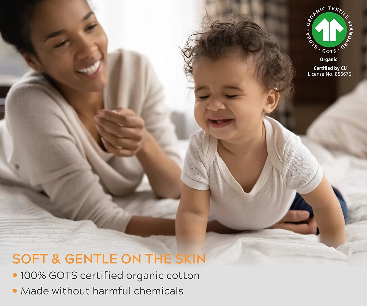 100% Organic Cotton Sheets - 4 Piece Bedding Set, Deep Pocket with All-Around Elastic, Full, Dark Grey