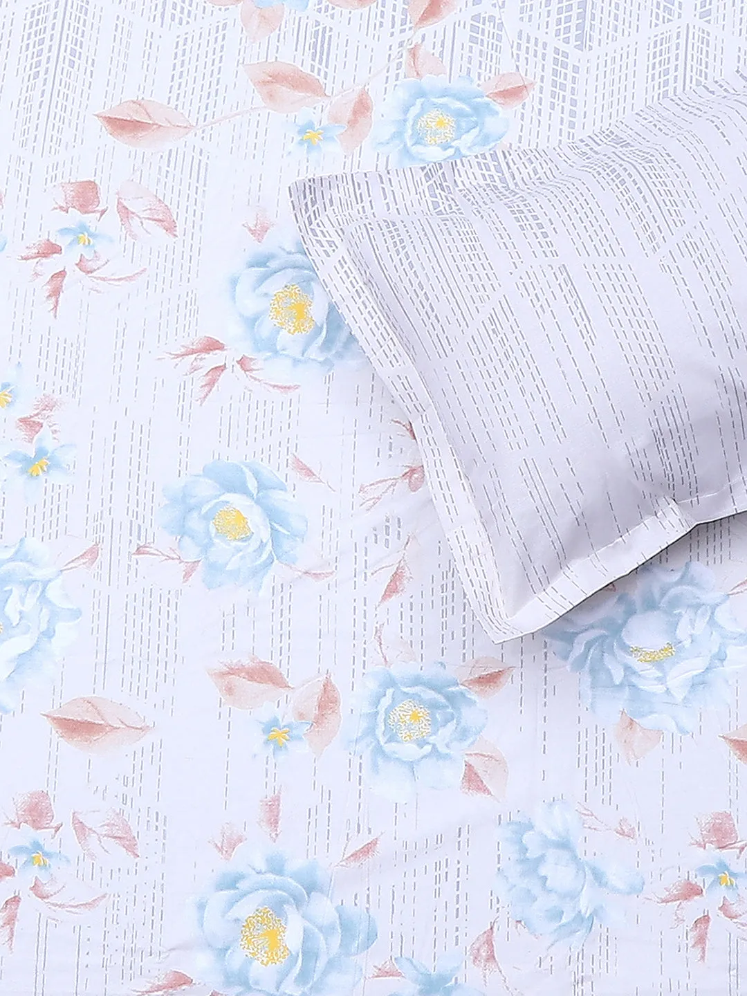 104 TC Cotton Double Bedsheet with 2 Pillow Covers
