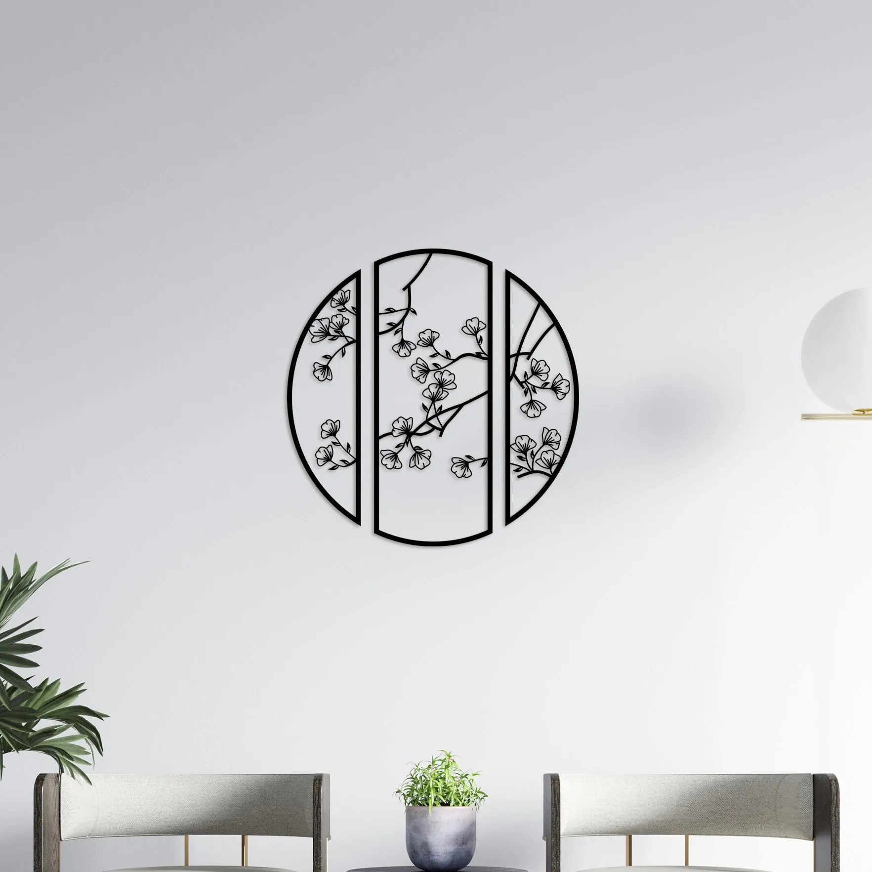 3 Piece Flower Metal Wall Art