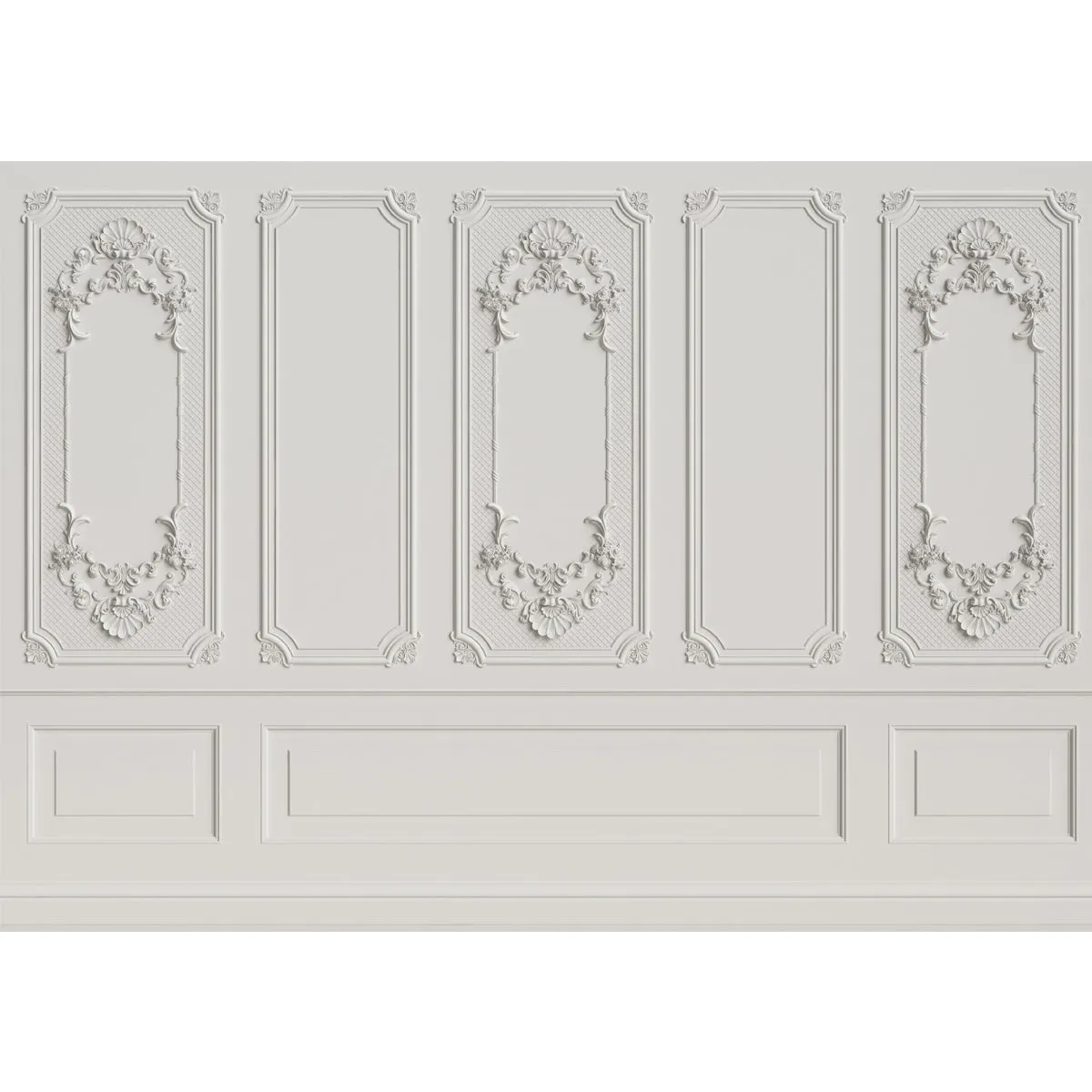 3D Moulding Look Wallpaper Design for Rooms, Grey