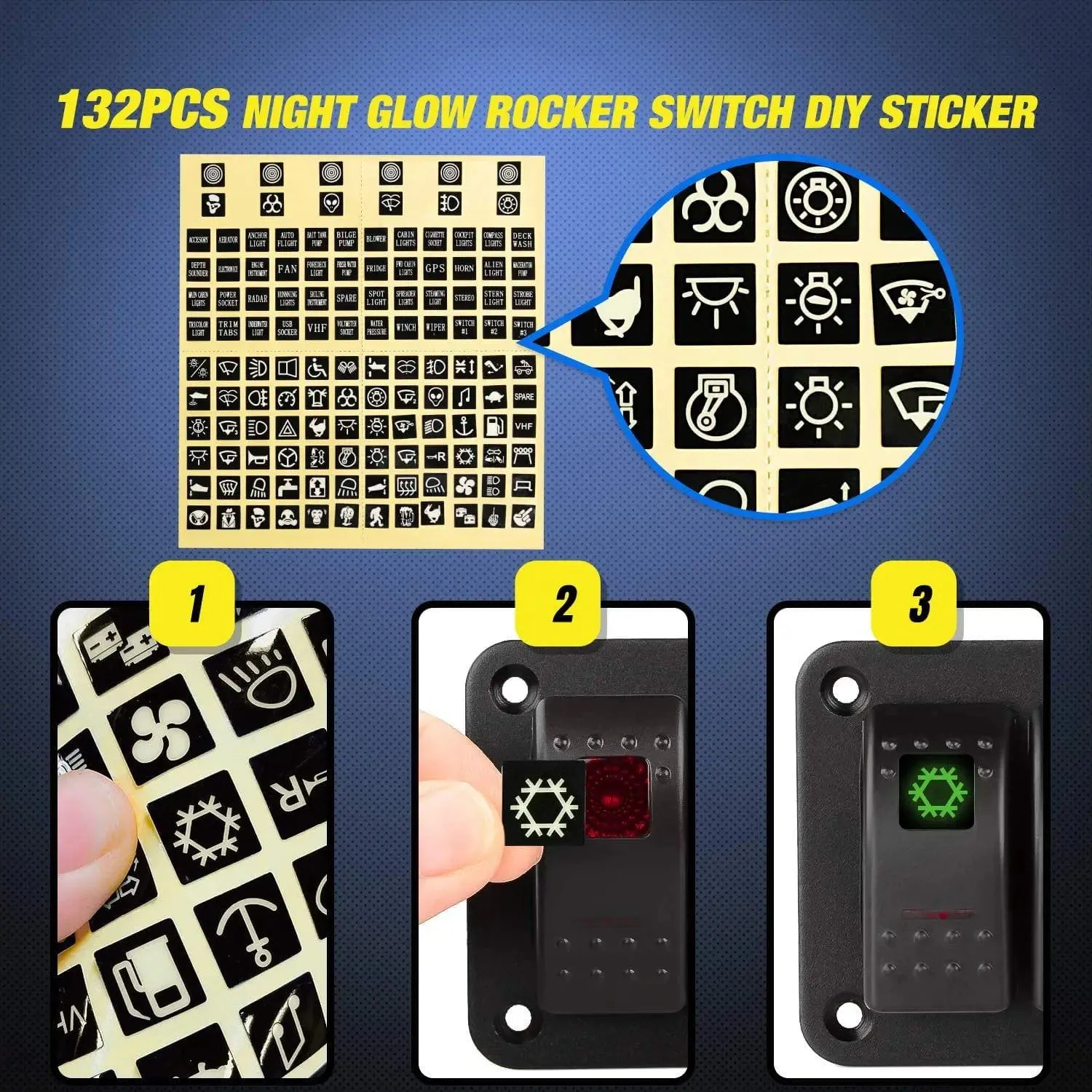 4Gang Aluminum 5Pin ON/Off Red Rocker Switch Panel