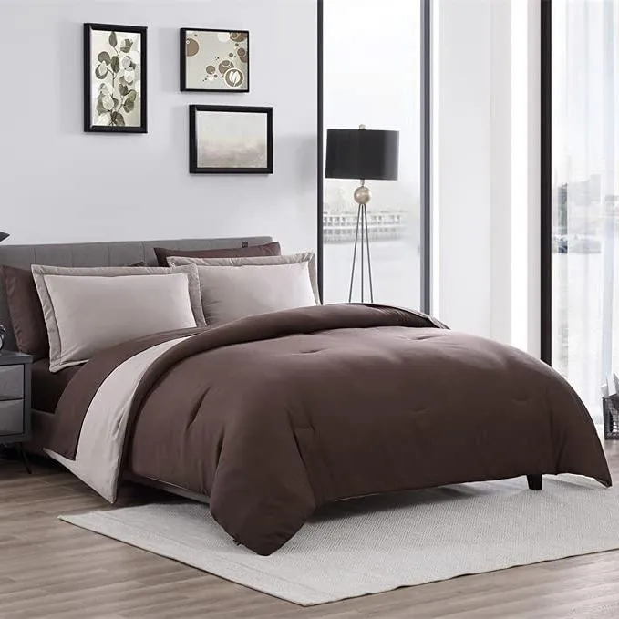 7-Piece Set: Chestnut Reversible Bed in a Bag Bedding Collection