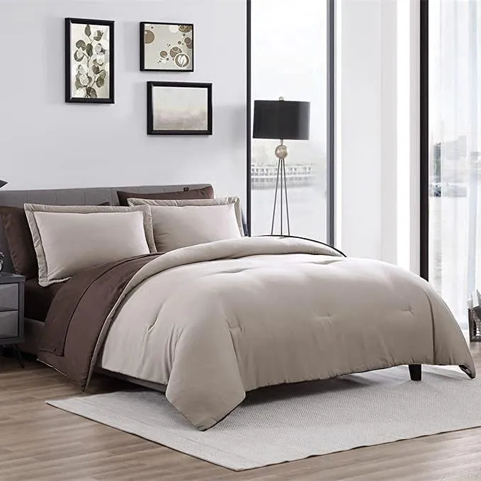 7-Piece Set: Chestnut Reversible Bed in a Bag Bedding Collection