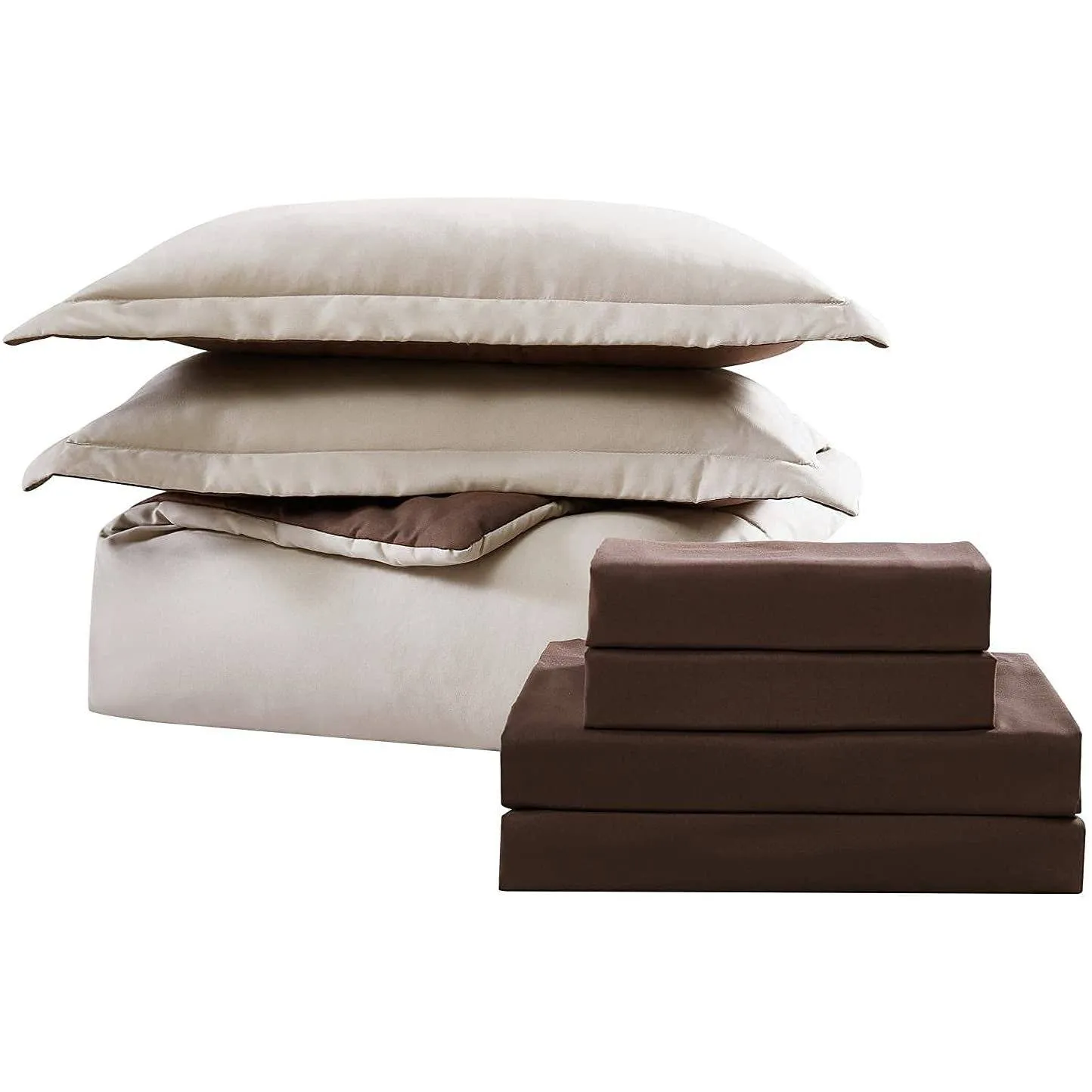 7-Piece Set: Chestnut Reversible Bed in a Bag Bedding Collection