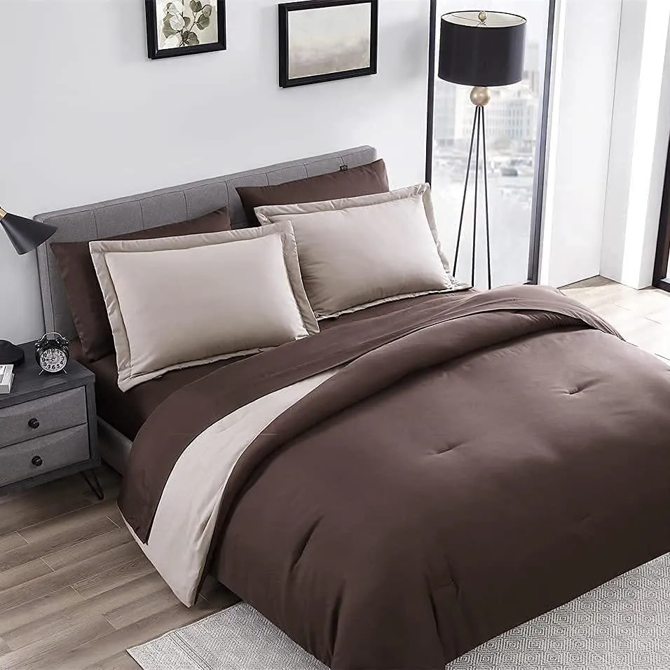 7-Piece Set: Chestnut Reversible Bed in a Bag Bedding Collection