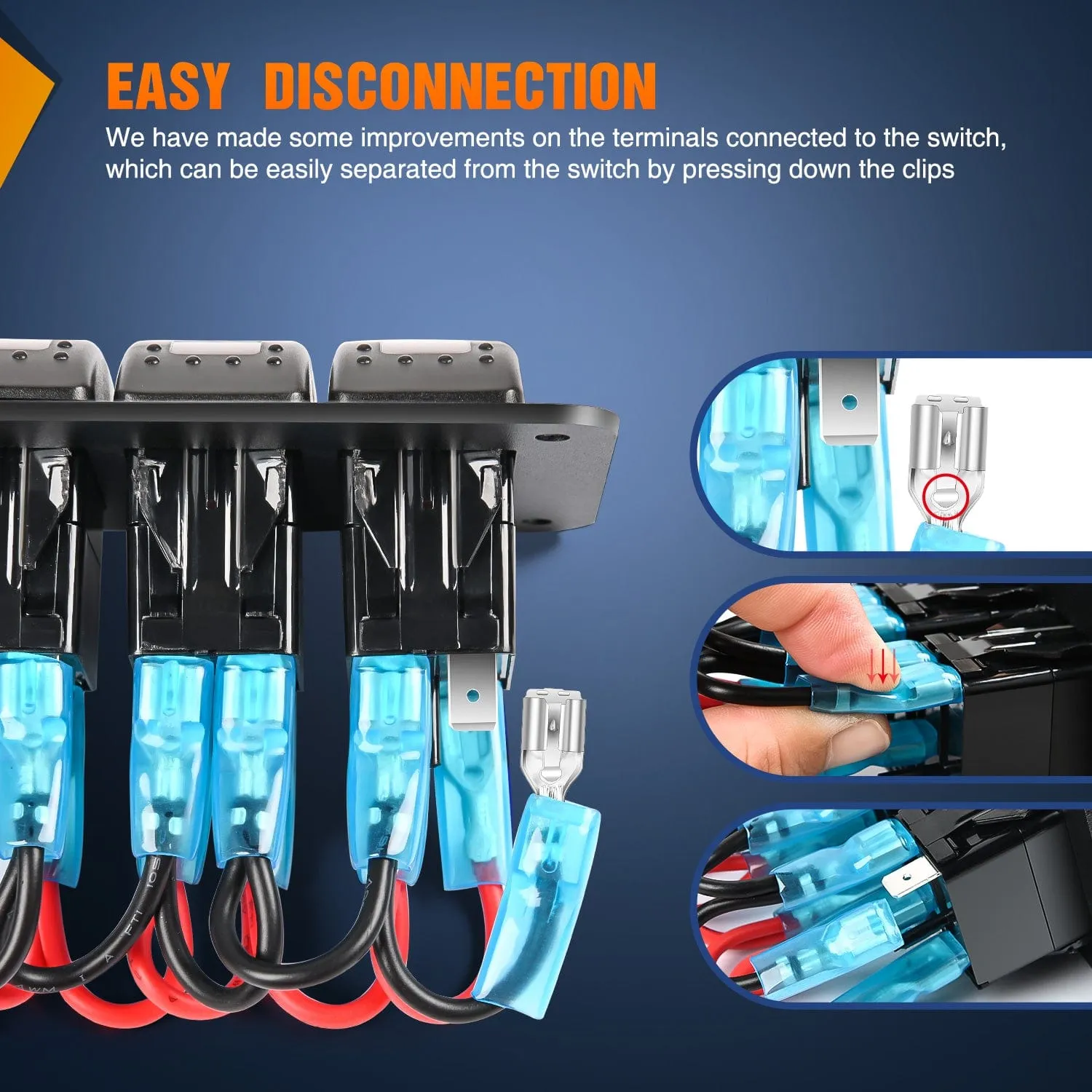 8 Gang Switch Panel With Qc3.0 & Pd Charger And Voltmerter with Blue Backlit
