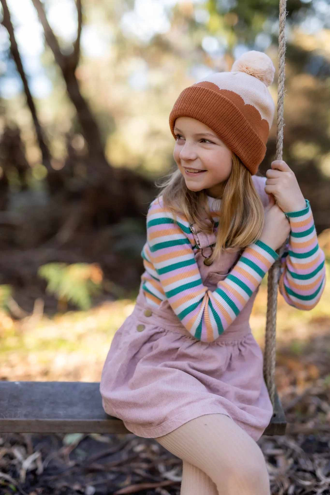 Acorn Scalloped Merino Beanie Caramel