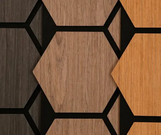Akupanel Acoustic Hexagon Wood Panel Modern Interior Sound Proof Decoration Wall Panels