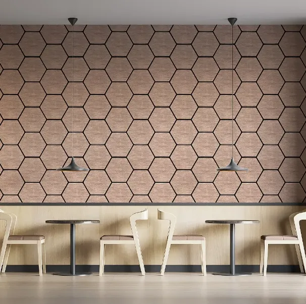 Akupanel Acoustic Hexagon Wood Panel Modern Interior Sound Proof Decoration Wall Panels