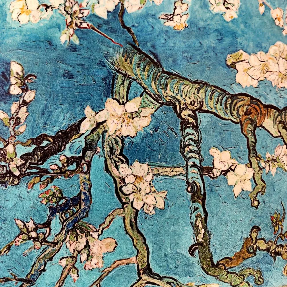 ALMOND BLOSSOM VELVET CUSHION, BLUE
