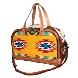 American Darling Saddle Blanket Hair On Leather Duffel Bag ADBG946C