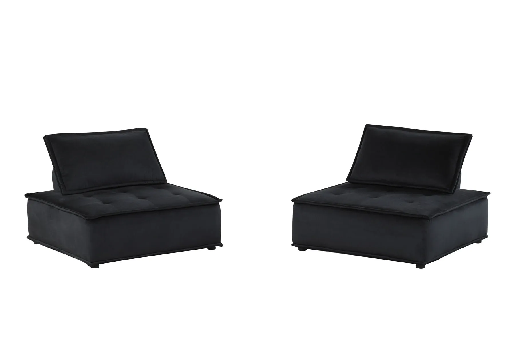Anna - Velvet Armless Lounge Chair by Couch.com