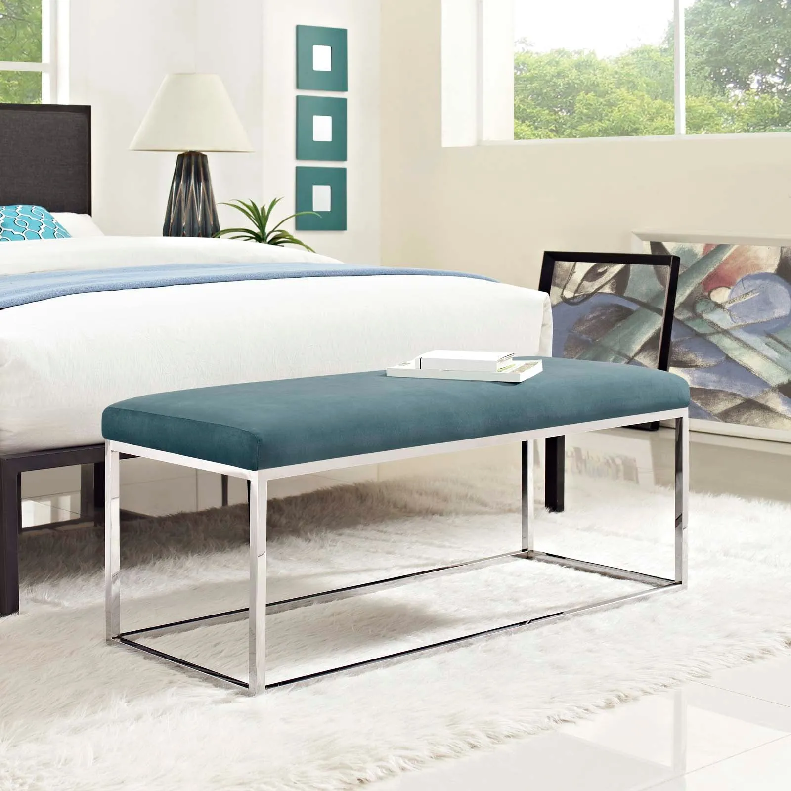 Anticipate Performance Velvet Bench by Modway