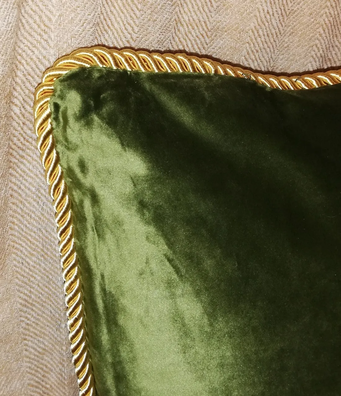 Apple Green Velvet Cushion