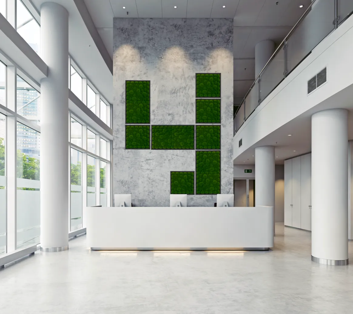 Artificial bun moss wall rectangle art panel black aluminium - 100x50cm