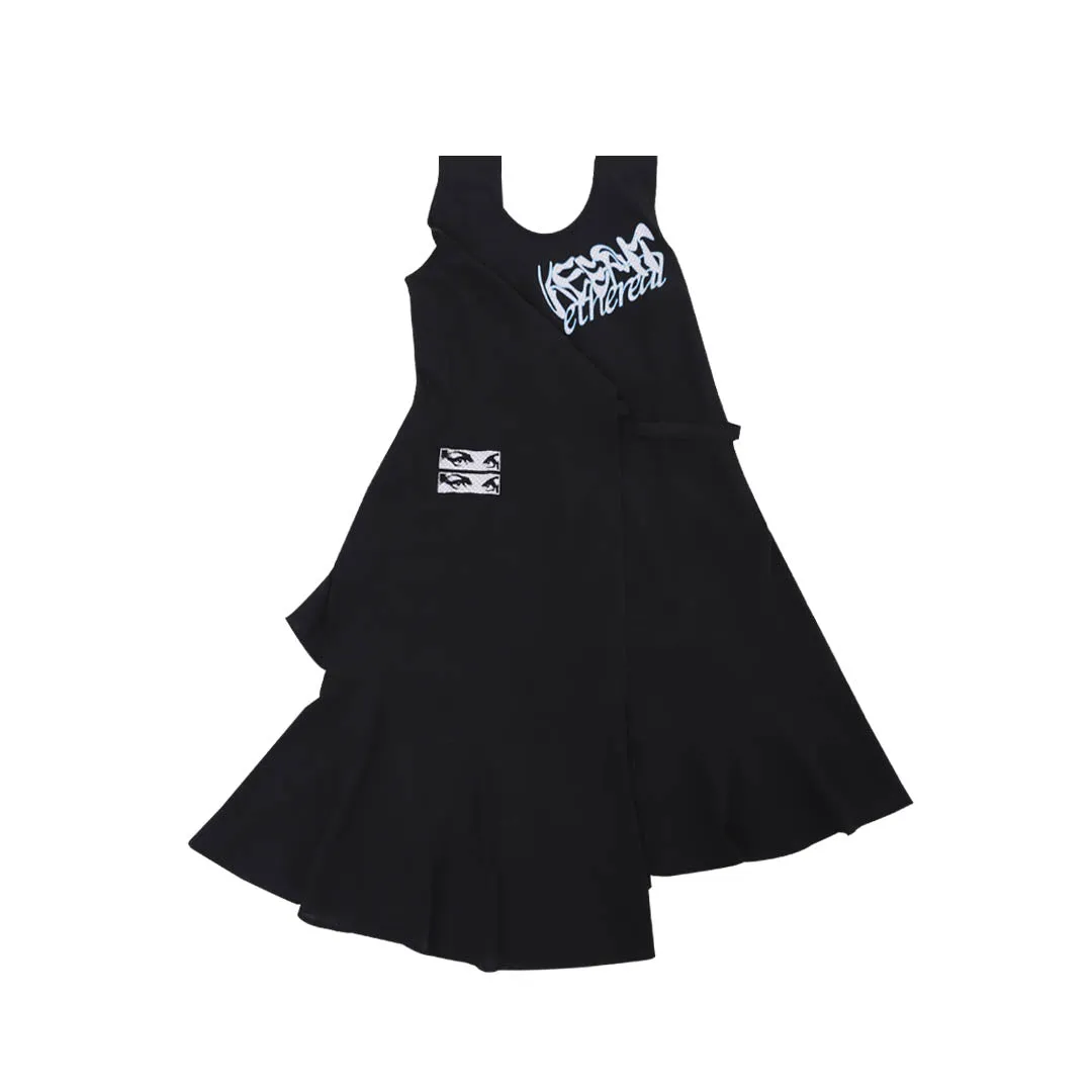 Assemblage Bias-Cut Two Way Wrap Dress Black