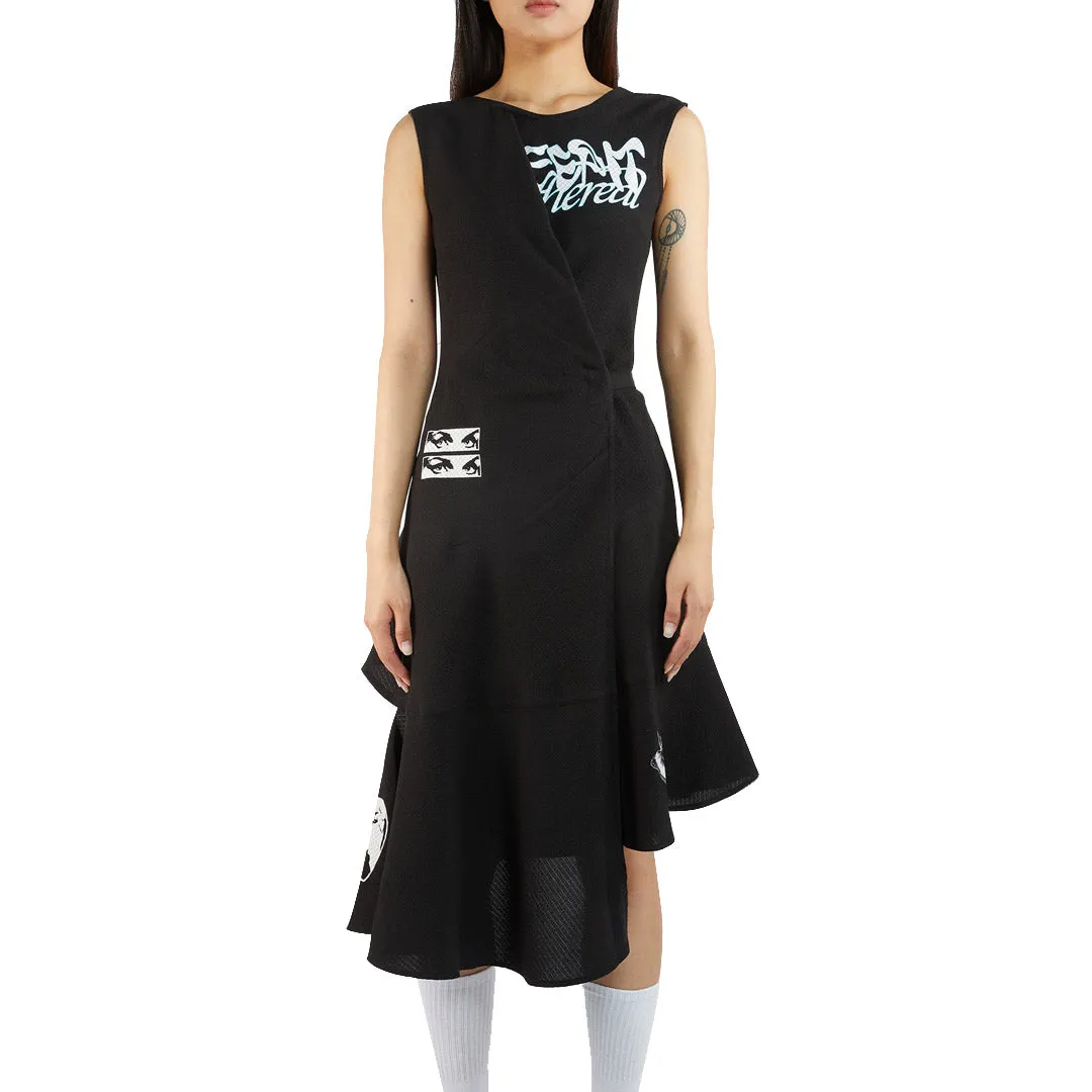 Assemblage Bias-Cut Two Way Wrap Dress Black