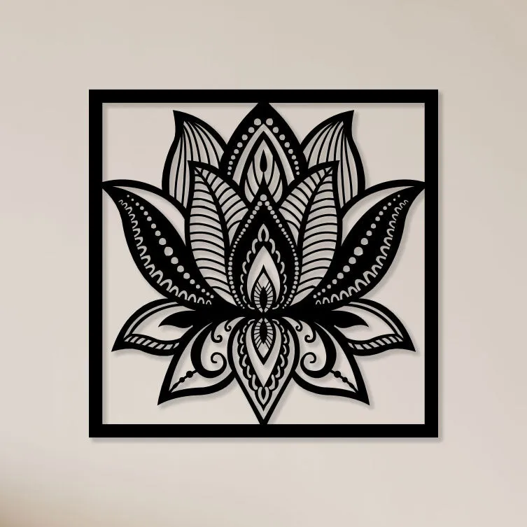 Attractive Lotus Metal Wall Art