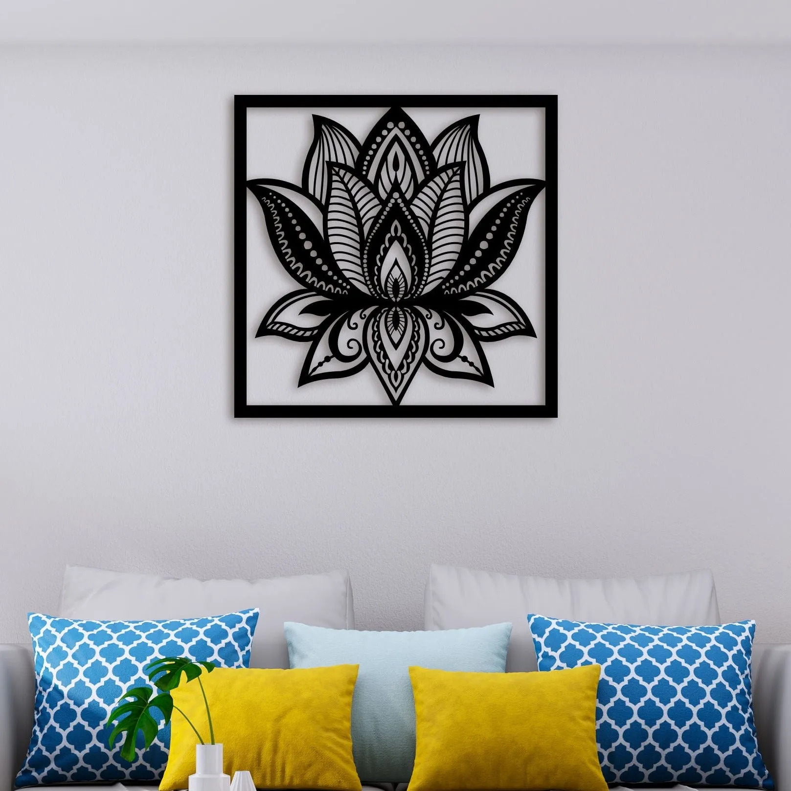 Attractive Lotus Metal Wall Art