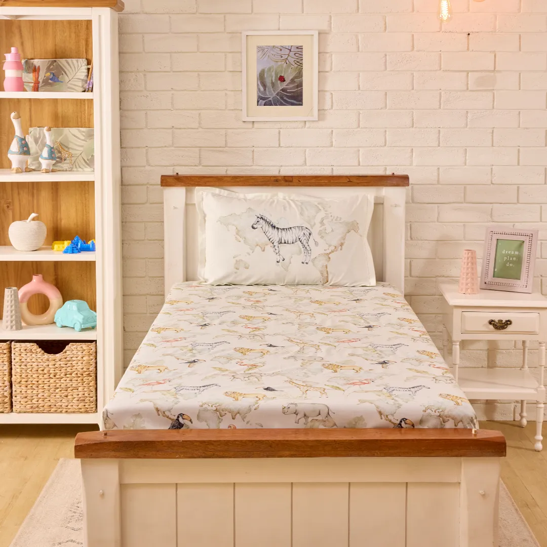 Baby It's a Wild World Main Print  Single/ Double/ King Bed Sheet Set