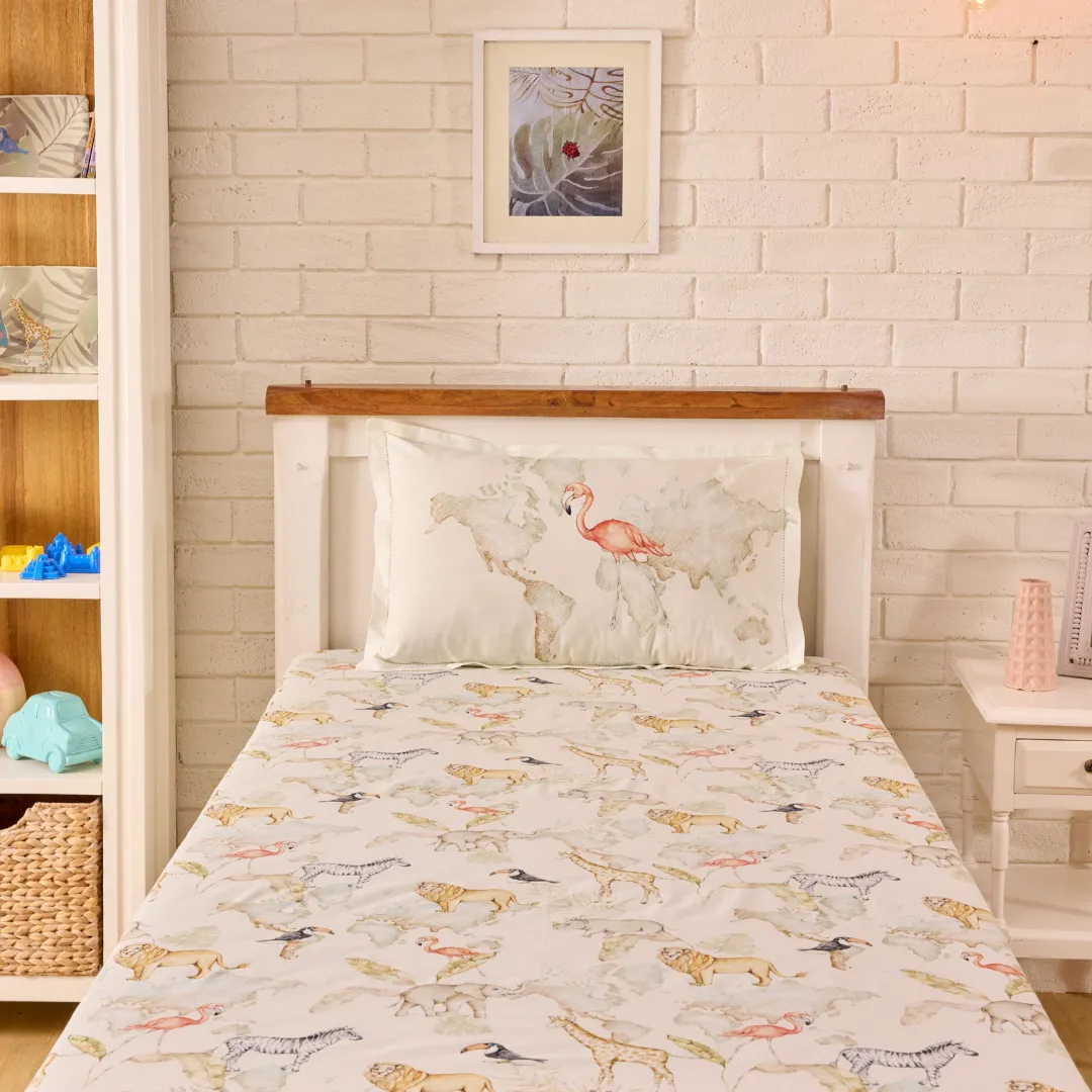 Baby It's a Wild World Main Print  Single/ Double/ King Bed Sheet Set