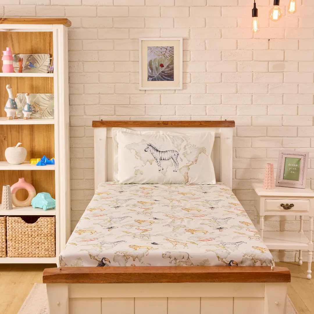 Baby It's a Wild World Main Print  Single/ Double/ King Bed Sheet Set