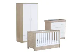 Babymore Luno 3 Piece Furniture Set with Drawer - White Oak