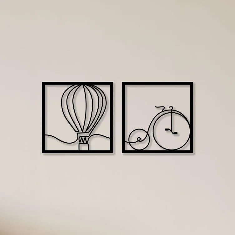 Balloon With Cycle Metal Wall Art