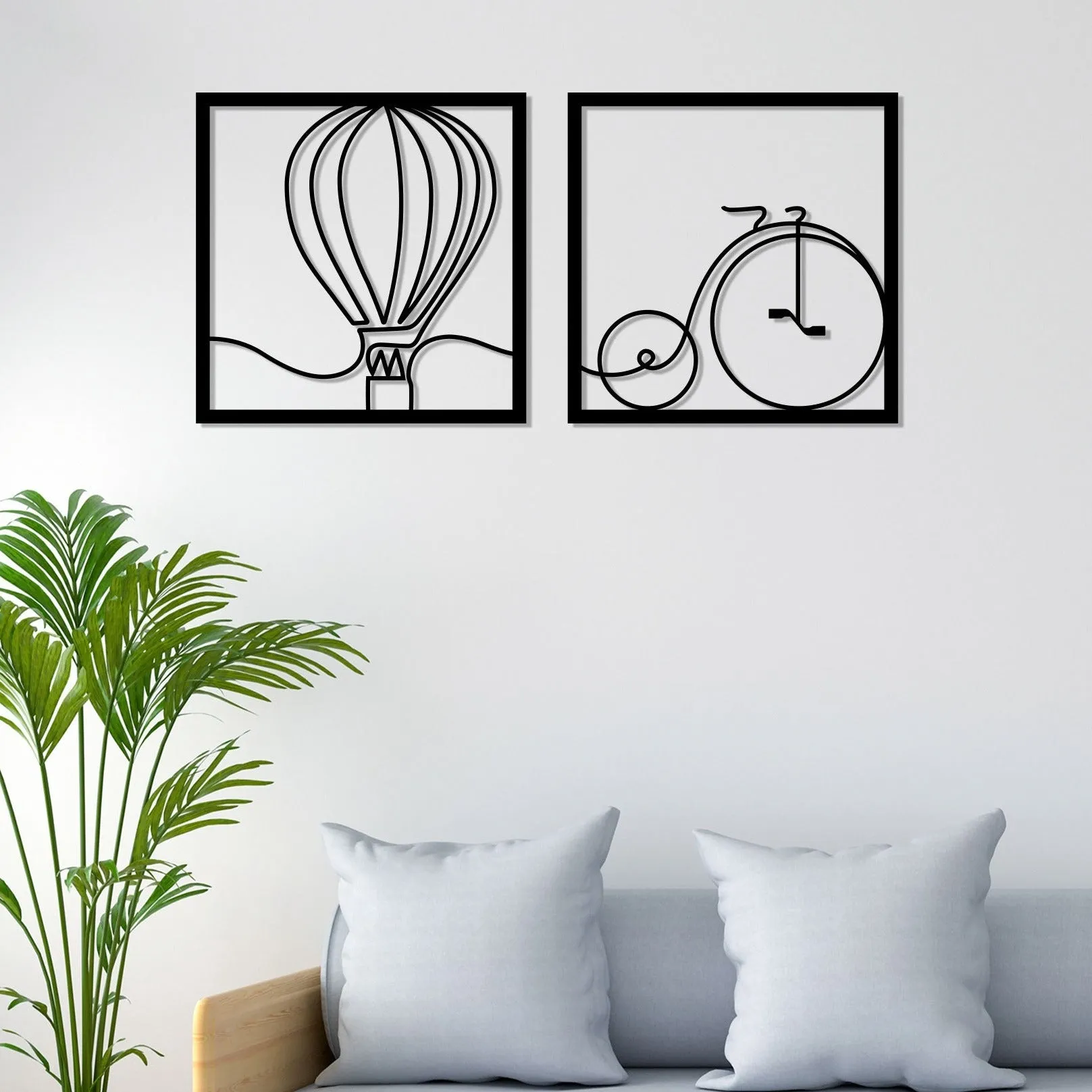 Balloon With Cycle Metal Wall Art