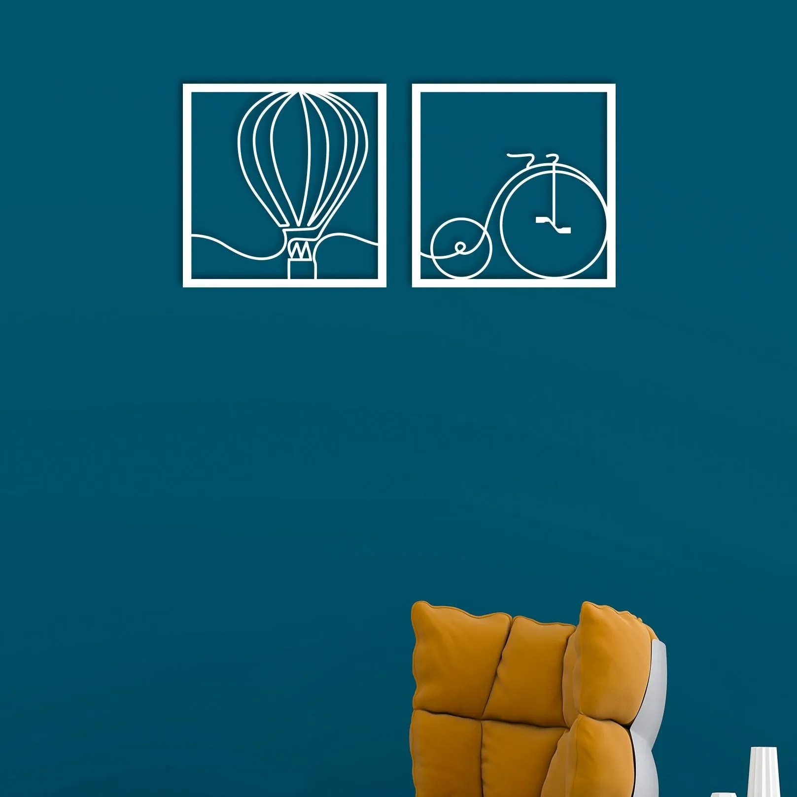 Balloon With Cycle Metal Wall Art