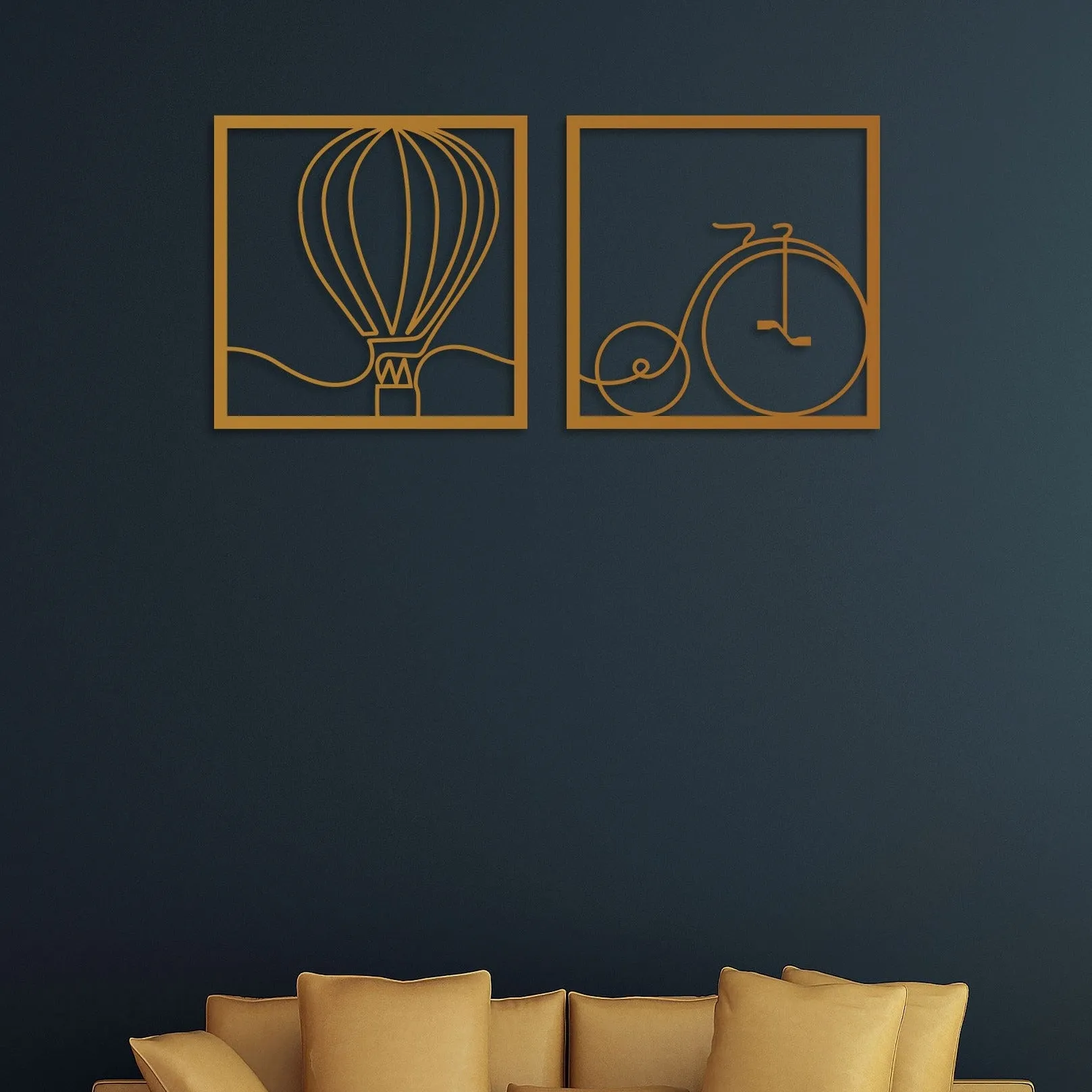 Balloon With Cycle Metal Wall Art