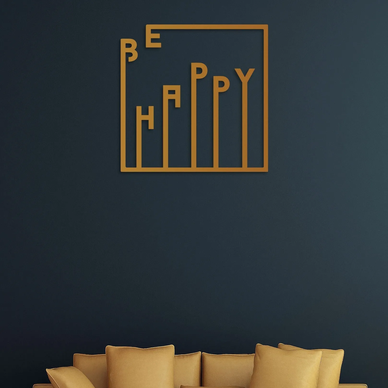 Be Happy Metal Wall Art