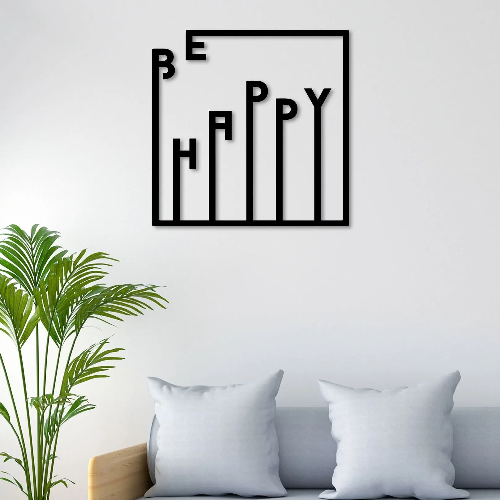 Be Happy Metal Wall Art