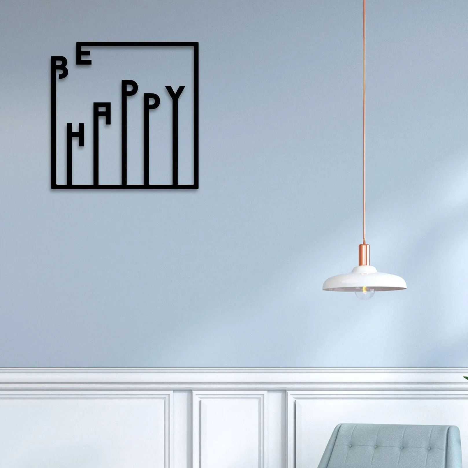 Be Happy Metal Wall Art