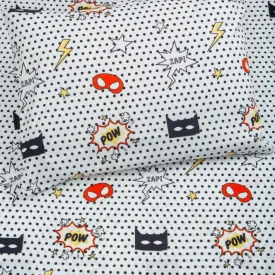 Bedsheet Set - Organic Superhero Single Bed Sheet