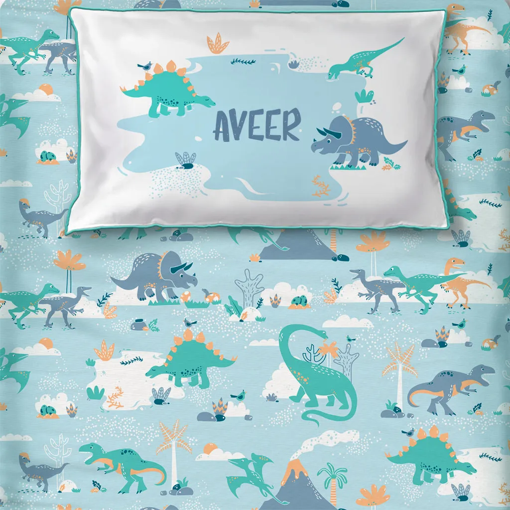 Bedsheet Set - Snooze & Roar Dinosaur - Single/Double/King Bed Sizes Available