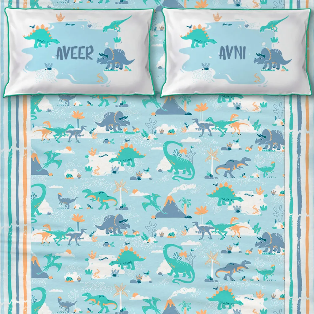 Bedsheet Set - Snooze & Roar Dinosaur - Single/Double/King Bed Sizes Available