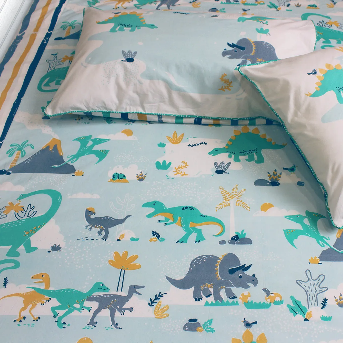 Bedsheet Set - Snooze & Roar Dinosaur - Single/Double/King Bed Sizes Available