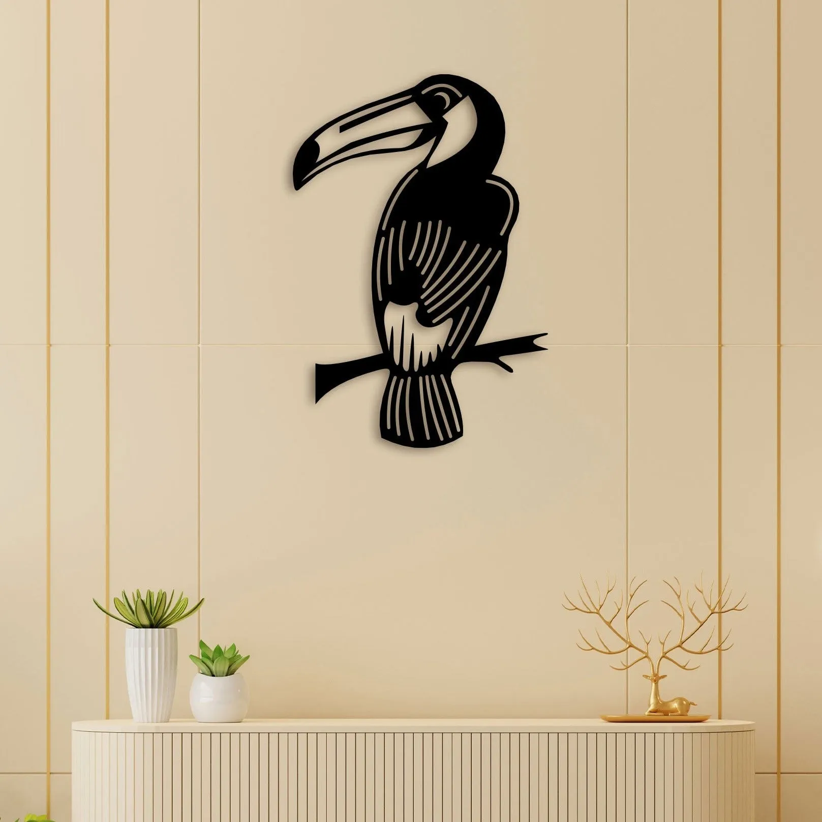 Bird on Branch Metal Wall Art
