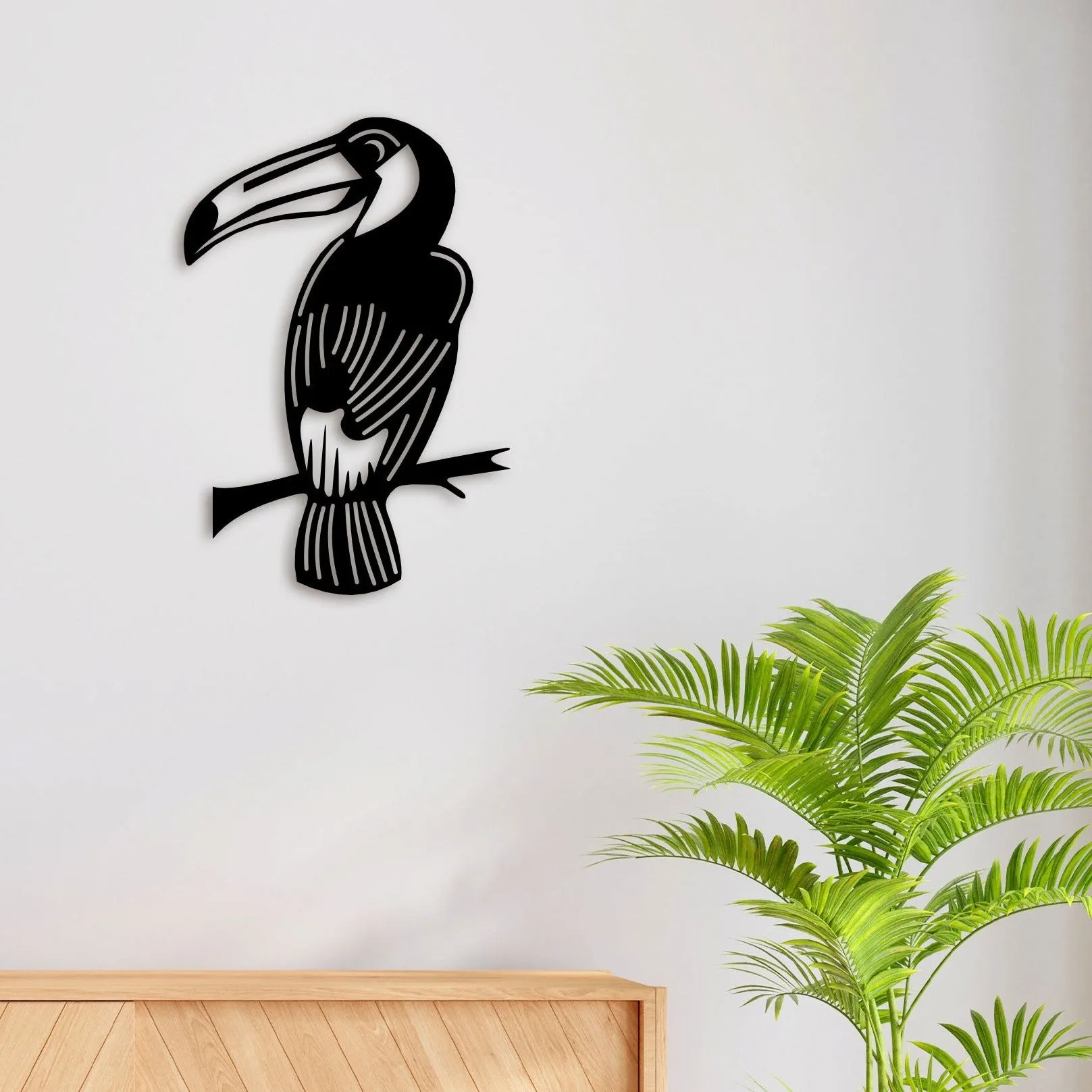 Bird on Branch Metal Wall Art