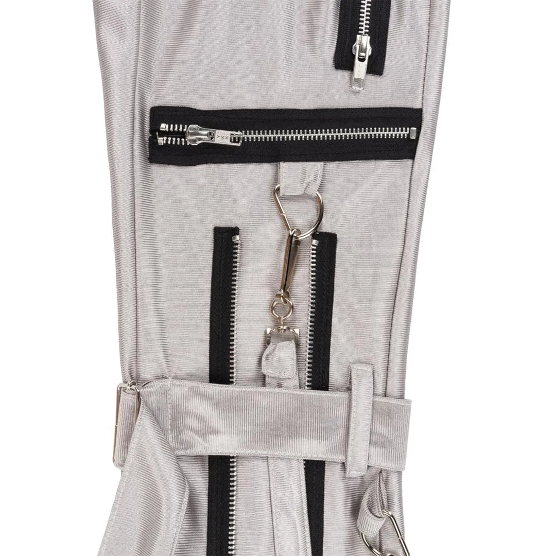 Bondage Zip Trousers Silver