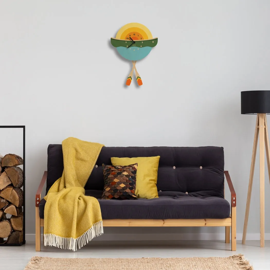 Canoe Wooden Pendulum Clock by Popclox