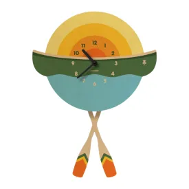 Canoe Wooden Pendulum Clock by Popclox