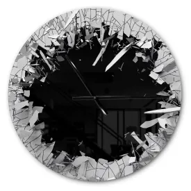 Designart &Abstract Broken Wall 3D Design & Modern Wall Clock