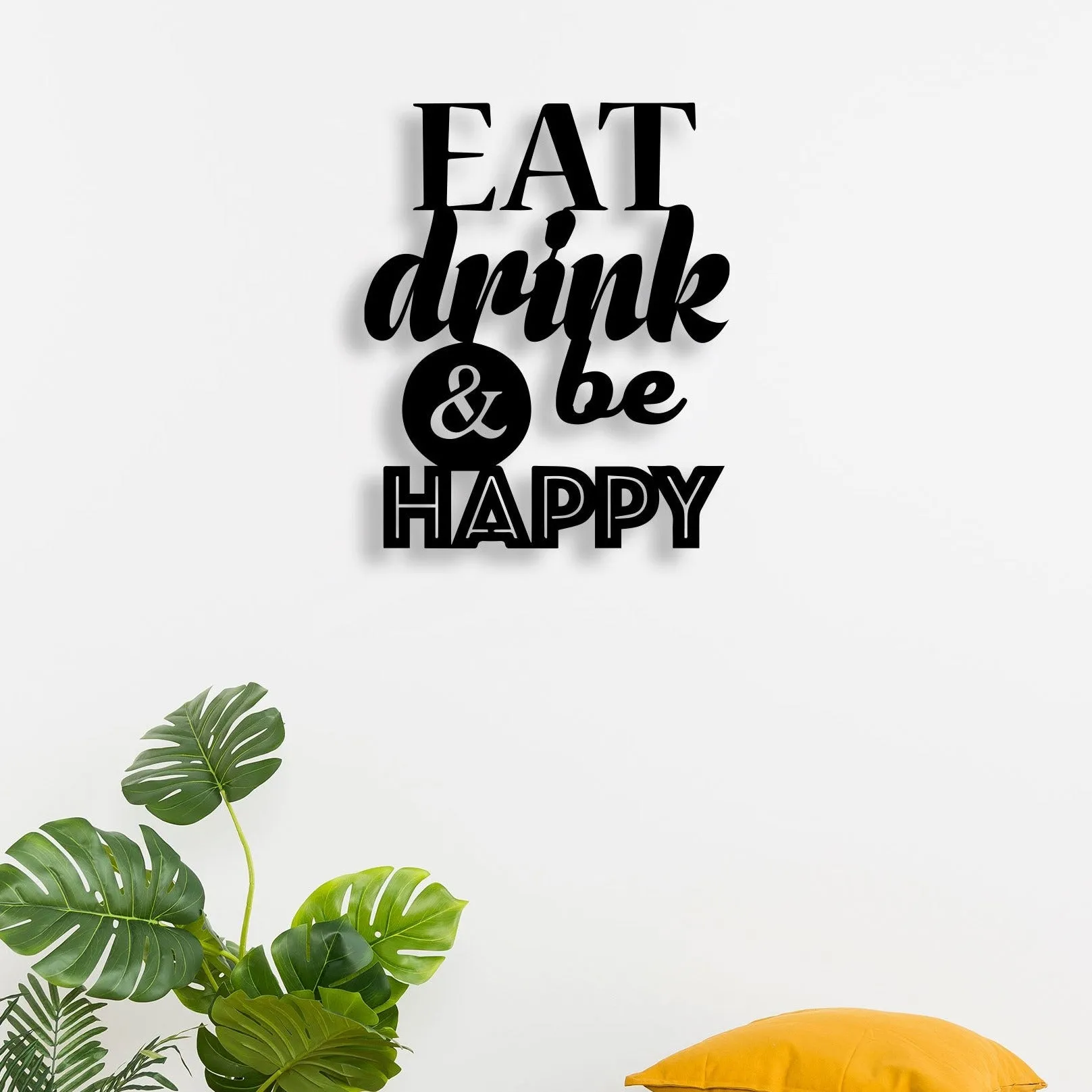 Eat Drink & Be Happy Metal Wall Art