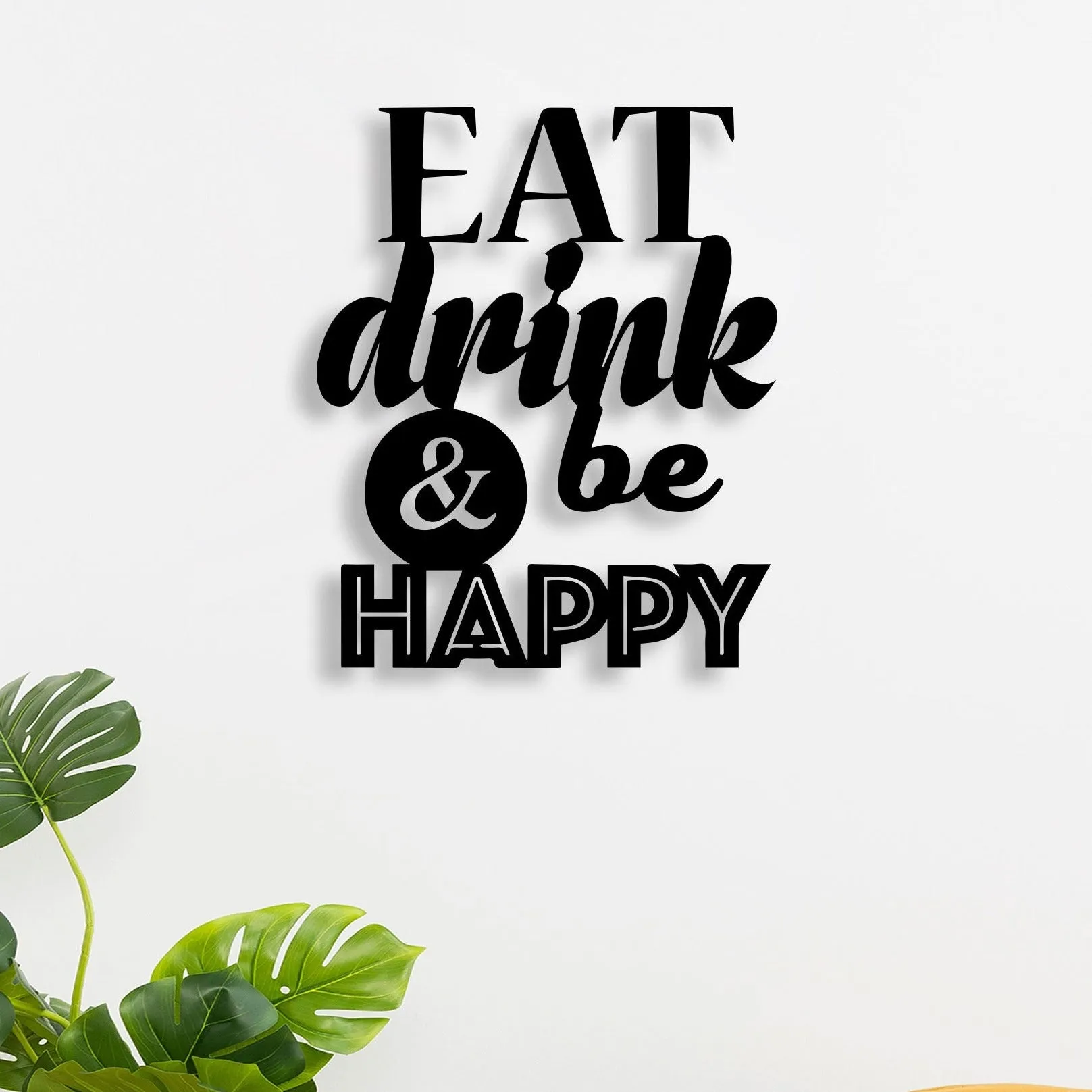 Eat Drink & Be Happy Metal Wall Art