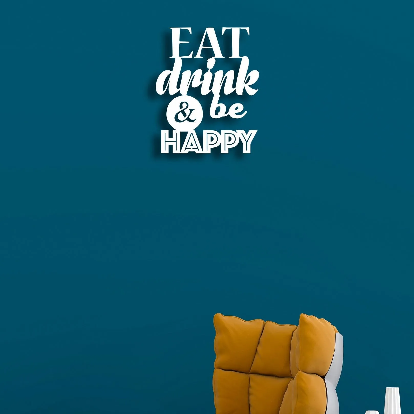 Eat Drink & Be Happy Metal Wall Art