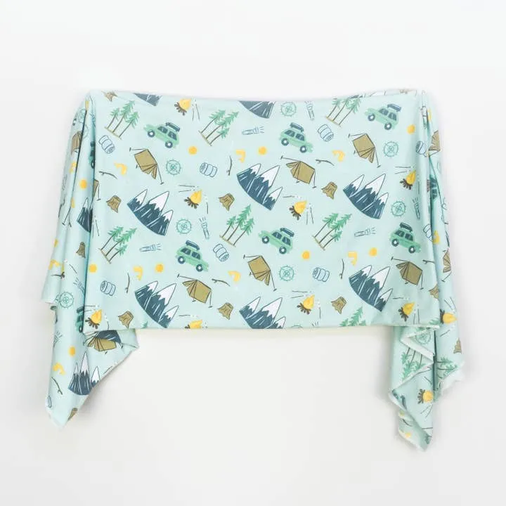 Extra Soft Stretchy Knit Swaddle Blanket: Outdoor Adventure