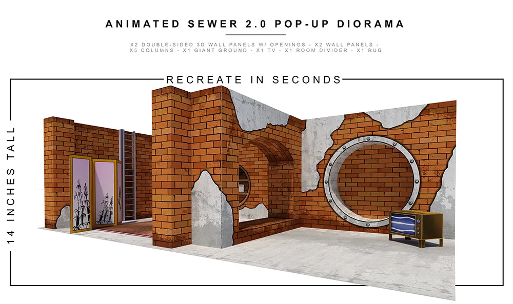 Extreme-Sets Animated Sewer 2.0 Pop-up Diorama 1:12 (6-7 inch scale action figures) Playset LOW STOCK