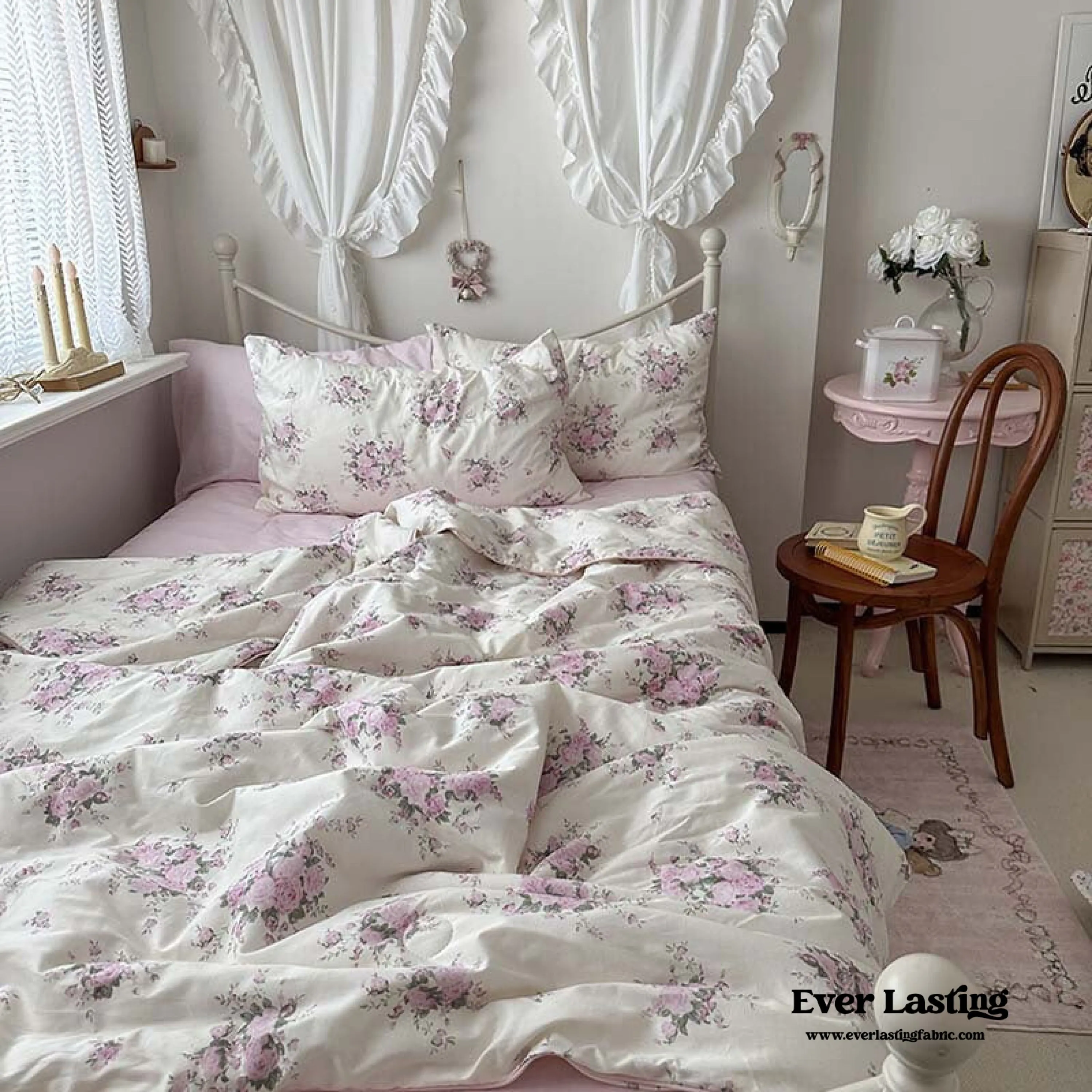 Floral Cottage Blanket Set / Cottage Blue
